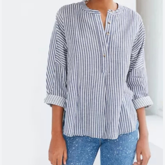 Striped Button-Up Shirt - Picture 1 of 15